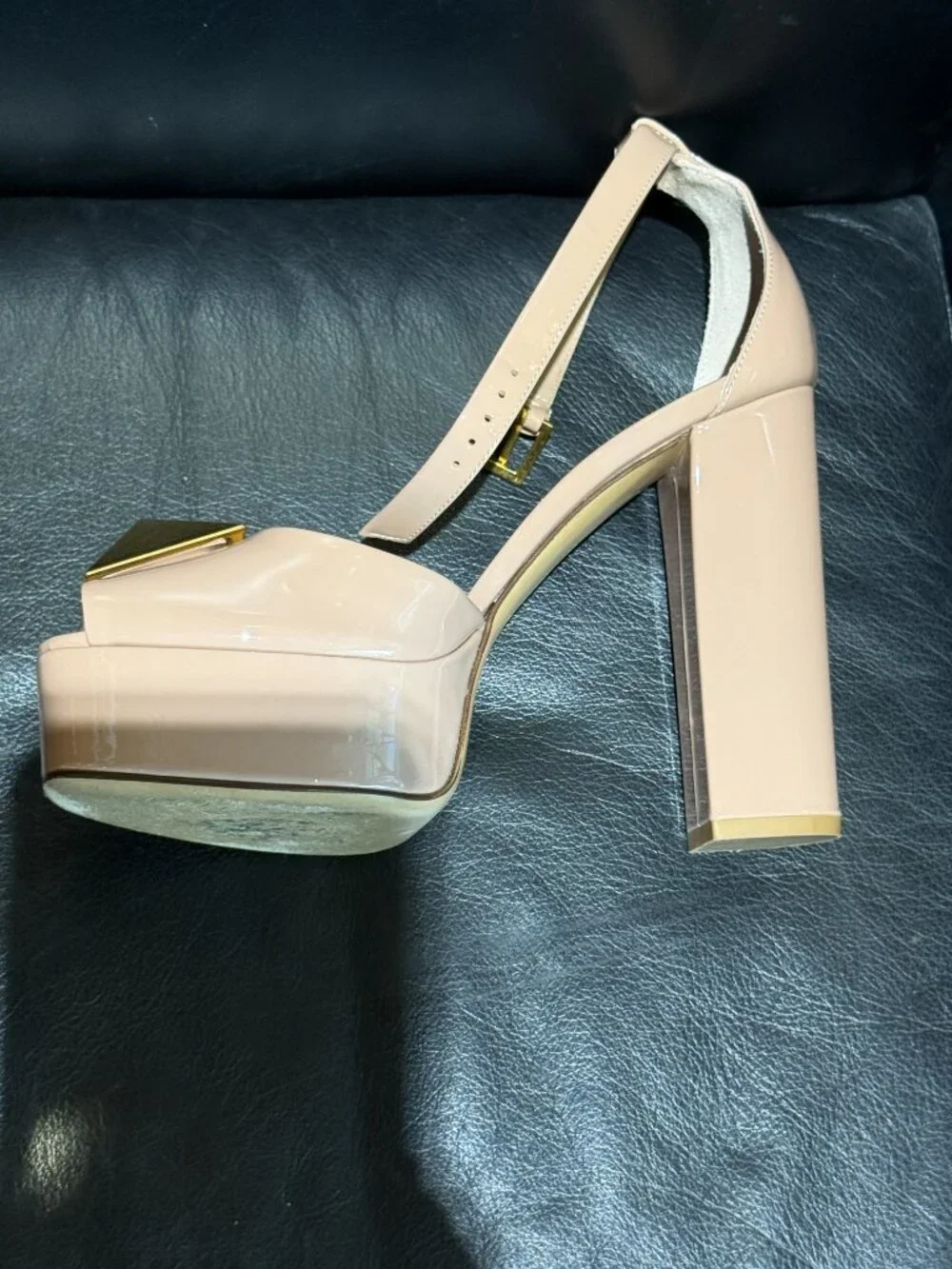 Valentino Garavani Maxi Stud Platform open toe heels US 6.5